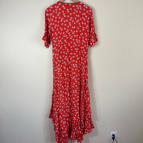Ganni Crepe Floral Tiered Maxi Wrap Dress Size 36 US Small - Picture 5 of 11